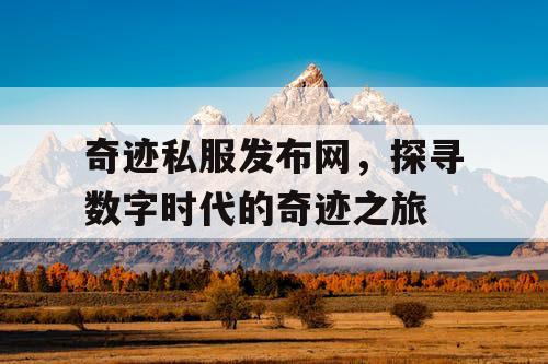 奇迹私服发布网，探寻数字时代的奇迹之旅