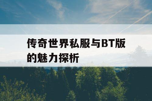 传奇世界私服与BT版的魅力探析
