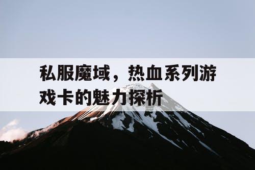 私服魔域，热血系列游戏卡的魅力探析