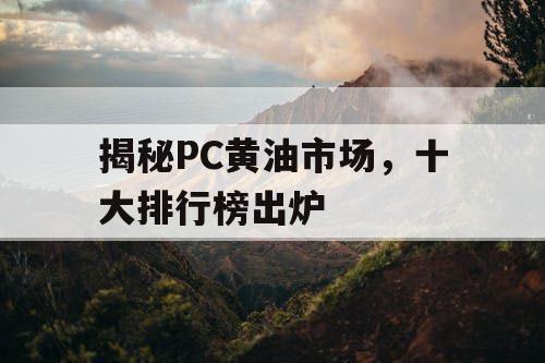 揭秘PC黄油市场，十大排行榜出炉