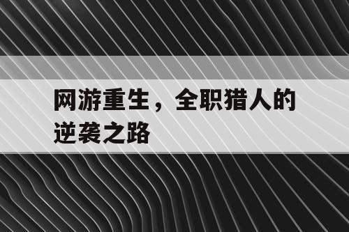 网游重生，全职猎人的逆袭之路