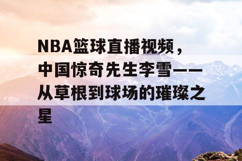 NBA篮球直播视频，中国惊奇先生李雪——从草根到球场的璀璨之星