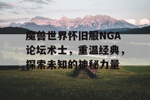 魔兽世界怀旧服NGA论坛术士，重温经典，探索未知的神秘力量