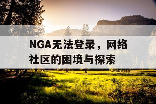 NGA无法登录，网络社区的困境与探索