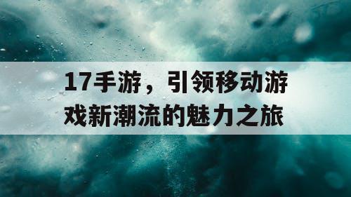 17手游，引领移动游戏新潮流的魅力之旅