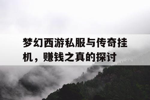 梦幻西游私服与传奇挂机，赚钱之真的探讨