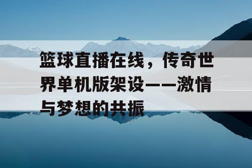 篮球直播在线，传奇世界单机版架设——激情与梦想的共振