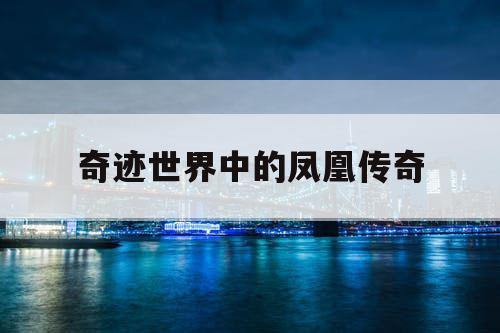 奇迹世界中的凤凰传奇
