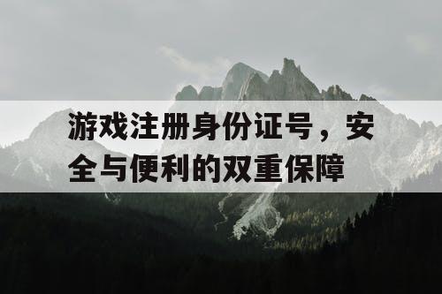 游戏注册身份证号，安全与便利的双重保障