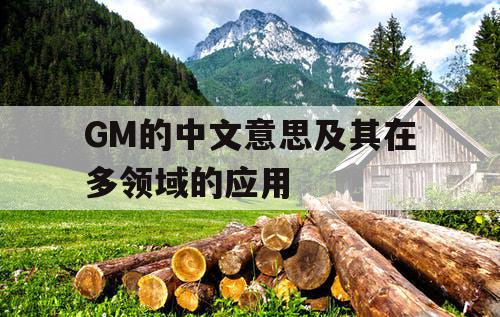 GM的中文意思及其在多领域的应用