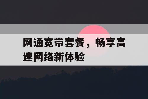 网通宽带套餐，畅享高速网络新体验