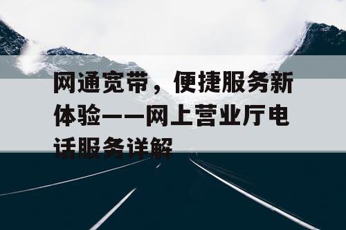 网通宽带，便捷服务新体验——网上营业厅电话服务详解