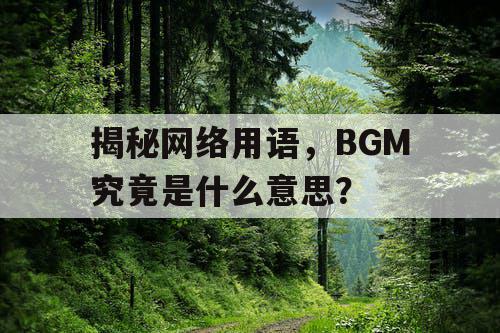 揭秘网络用语，BGM究竟是什么意思？