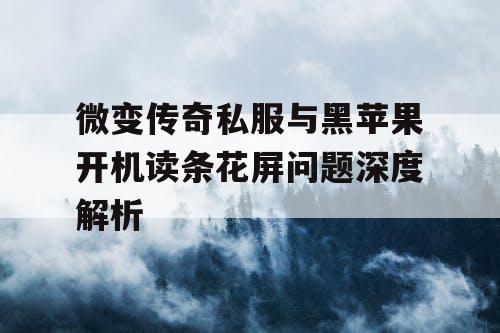 微变传奇私服与黑苹果开机读条花屏问题深度解析