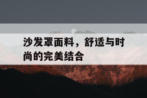 沙发罩面料，舒适与时尚的完美结合