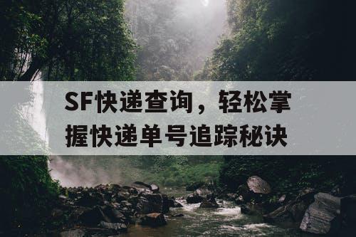 SF快递查询，轻松掌握快递单号追踪秘诀