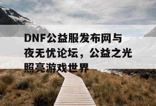 DNF公益服发布网与夜无忧论坛，公益之光照亮游戏世界