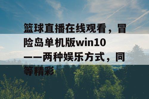 篮球直播在线观看，冒险岛单机版win10——两种娱乐方式，同等精彩