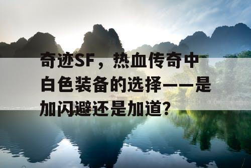 奇迹SF，热血传奇中白色装备的选择——是加闪避还是加道？