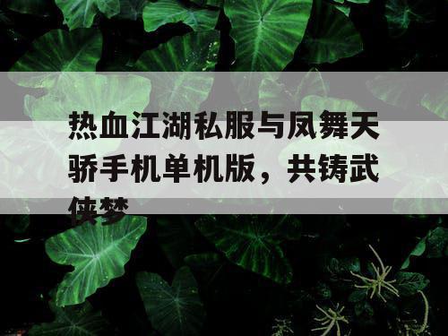 热血江湖私服与凤舞天骄手机单机版，共铸武侠梦