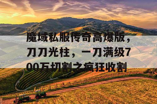 魔域私服传奇高爆版，刀刀光柱，一刀满级700万切割之疯狂收割
