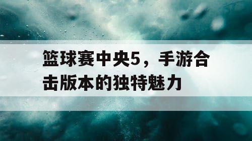 篮球赛中央5，手游合击版本的独特魅力