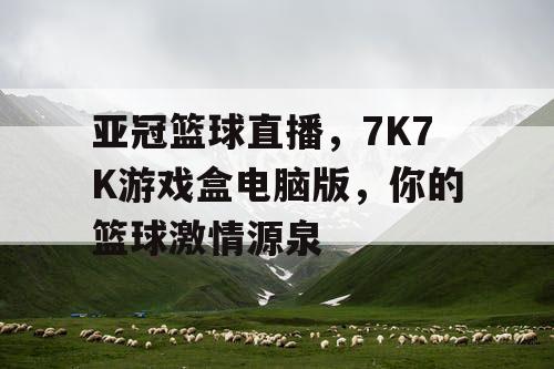 亚冠篮球直播，7K7K游戏盒电脑版，你的篮球激情源泉