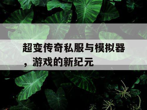 超变传奇私服与模拟器，游戏的新纪元