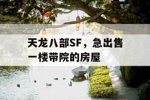 天龙八部SF，急出售一楼带院的房屋