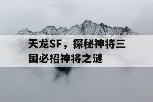 天龙SF，探秘神将三国必招神将之谜