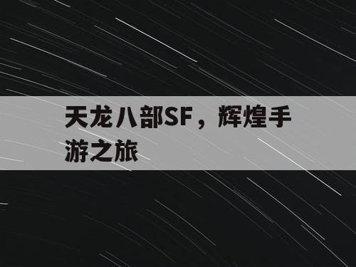 天龙八部SF，辉煌手游之旅