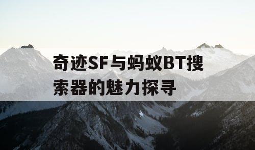 奇迹SF与蚂蚁BT搜索器的魅力探寻