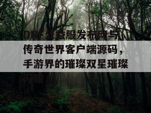 DNF公益服发布网与传奇世界客户端源码，手游界的璀璨双星璀璨闪耀