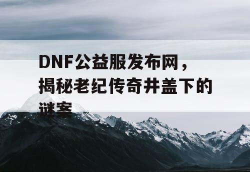 DNF公益服发布网，揭秘老纪传奇井盖下的谜案