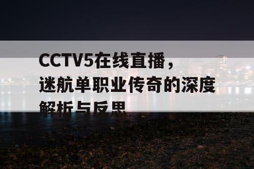 CCTV5在线直播，迷航单职业传奇的深度解析与反思