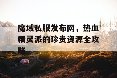 魔域私服发布网，热血精灵派的珍贵资源全攻略