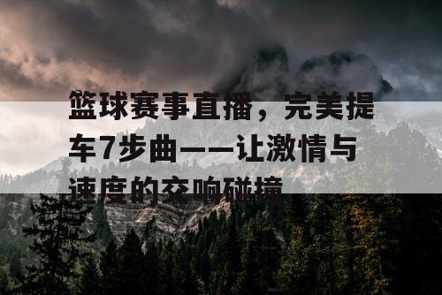 篮球赛事直播，完美提车7步曲——让激情与速度的交响碰撞