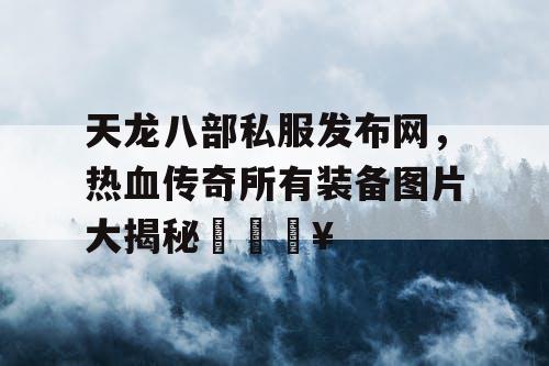 天龙八部私服发布网，热血传奇所有装备图片大揭秘🔥