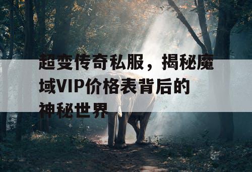 超变传奇私服，揭秘魔域VIP价格表背后的神秘世界