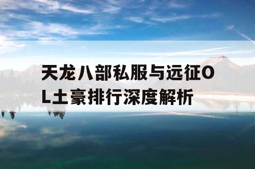 天龙八部私服与远征OL土豪排行深度解析