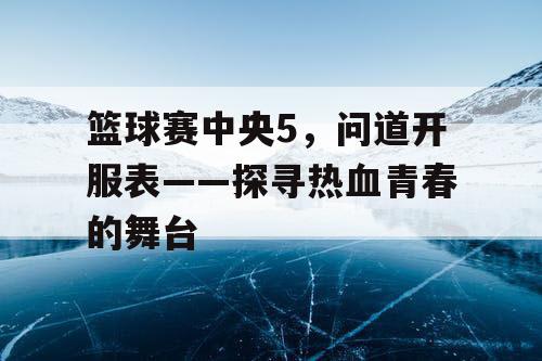 篮球赛中央5，问道开服表——探寻热血青春的舞台