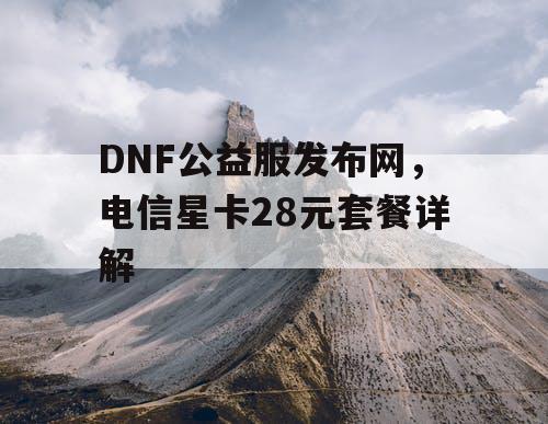 DNF公益服发布网，电信星卡28元套餐详解