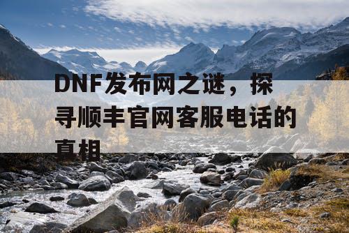 DNF发布网之谜，探寻顺丰官网客服电话的真相