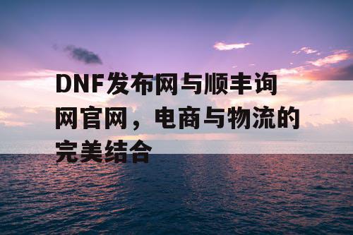 DNF发布网与顺丰询网官网，电商与物流的完美结合