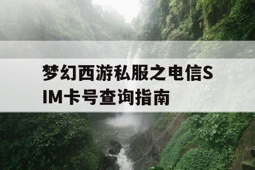 梦幻西游私服之电信SIM卡号查询指南