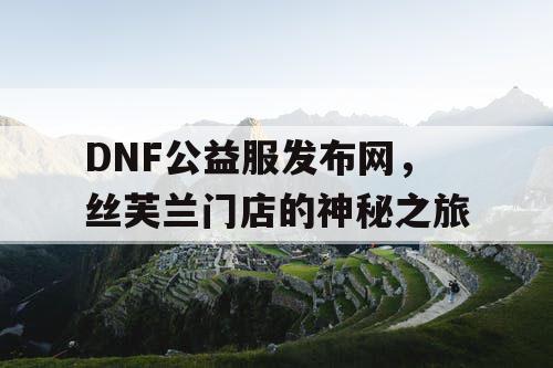 DNF公益服发布网，丝芙兰门店的神秘之旅