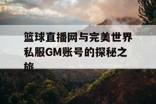 篮球直播网与完美世界私服GM账号的探秘之旅