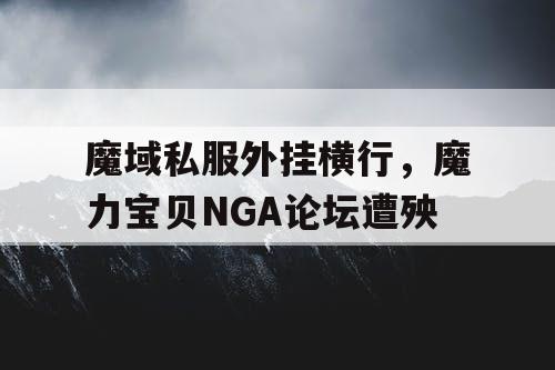 魔域私服外挂横行，魔力宝贝NGA论坛遭殃