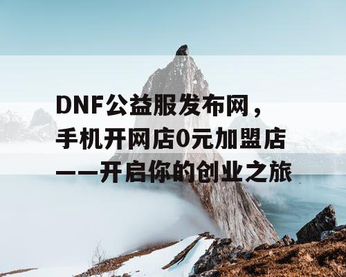 DNF公益服发布网，手机开网店0元加盟店——开启你的创业之旅