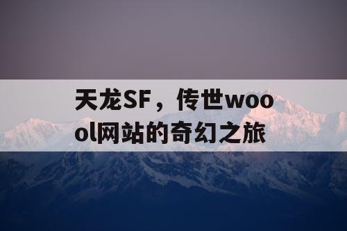 天龙SF，传世woool网站的奇幻之旅